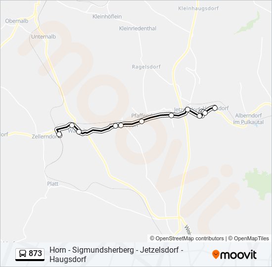 873 bus Line Map