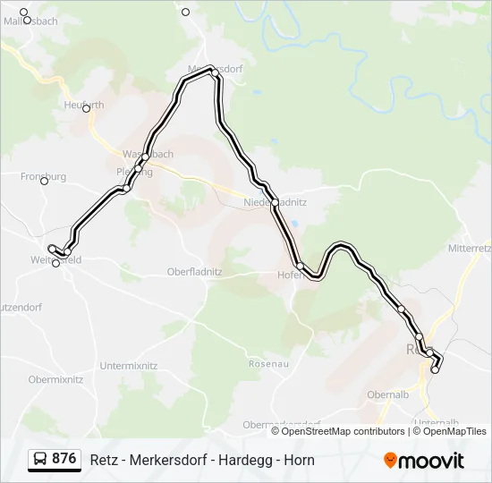 876 Bus Line Map