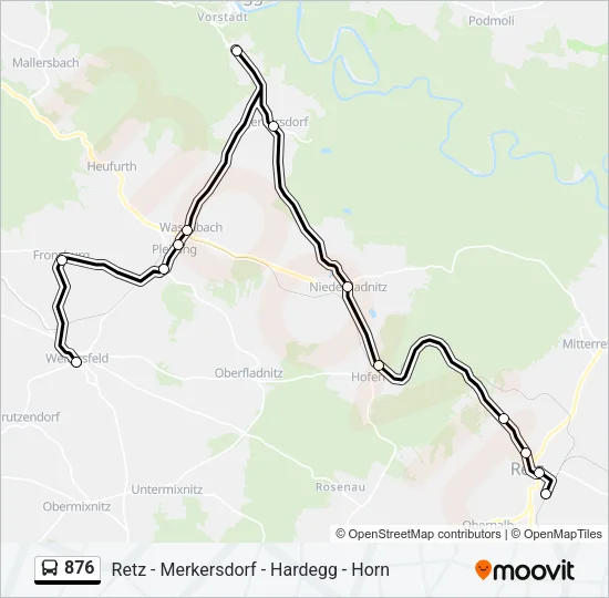 876 Bus Line Map