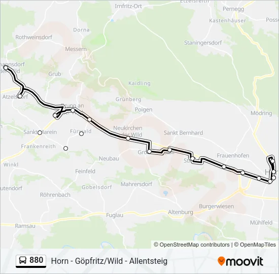 880 Bus Line Map
