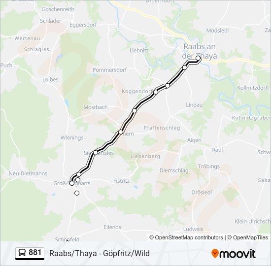 881 bus Line Map