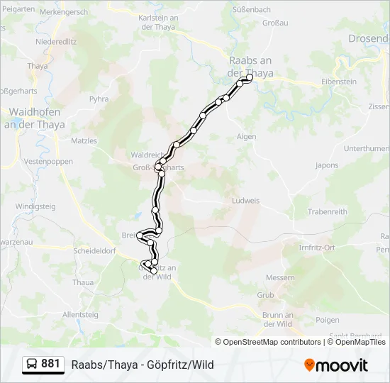 881 Bus Line Map