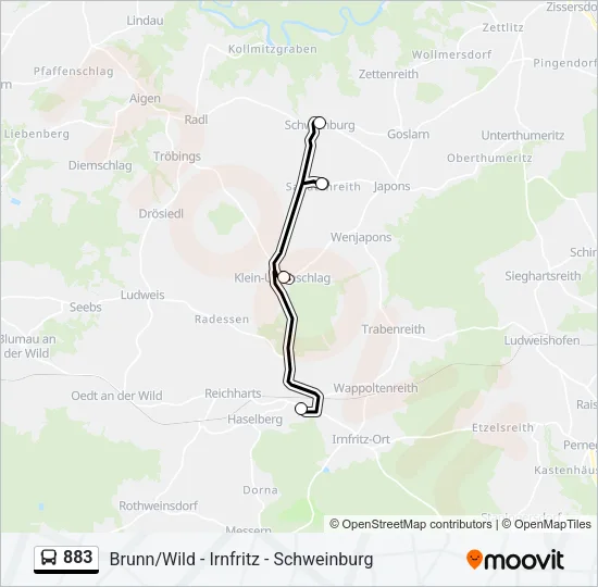 883 Bus Line Map