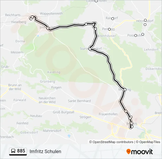 885 Bus Line Map