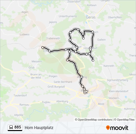 885 bus Line Map