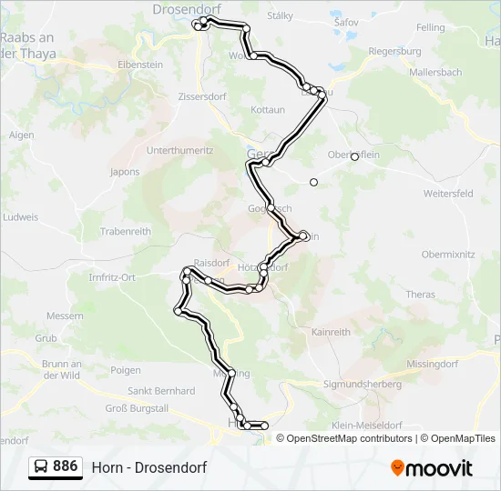 886 Bus Line Map