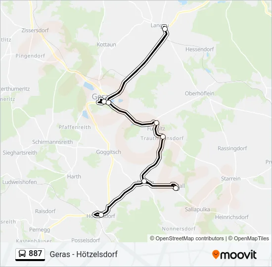 887 Bus Line Map