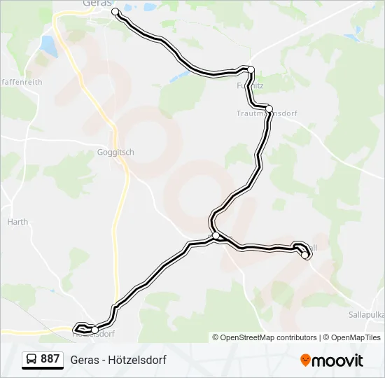 887 Bus Line Map