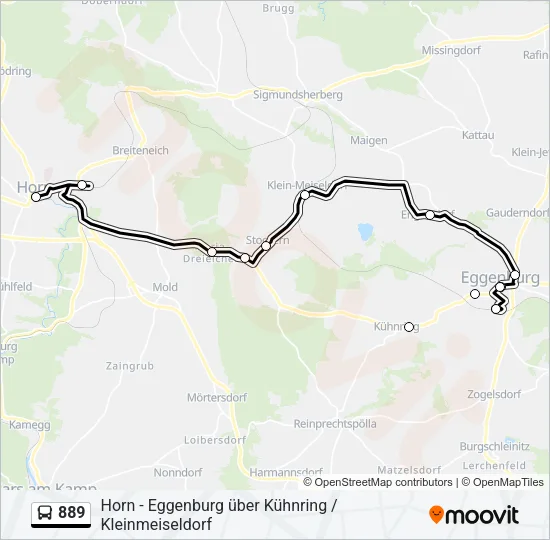 889 Bus Line Map