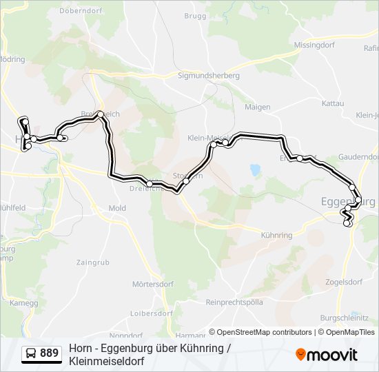 889 bus Line Map