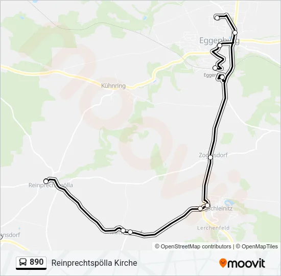 890 Bus Line Map