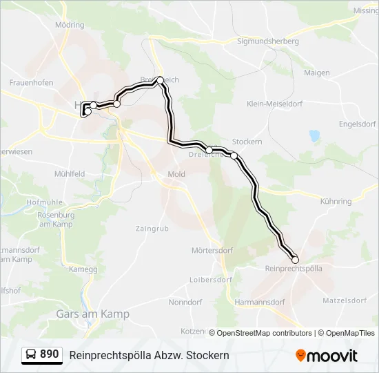 890 Bus Line Map