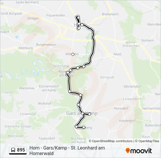 895 Bus Line Map