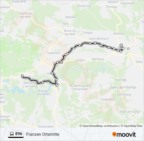 896 bus Line Map