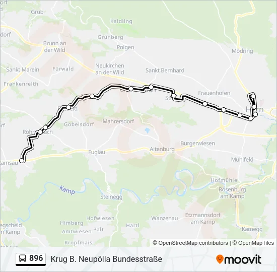 896 Bus Line Map