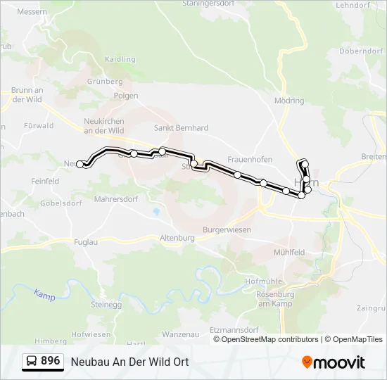 896 Bus Line Map