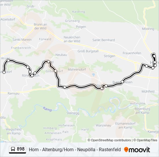 Buslinie 898 Karte
