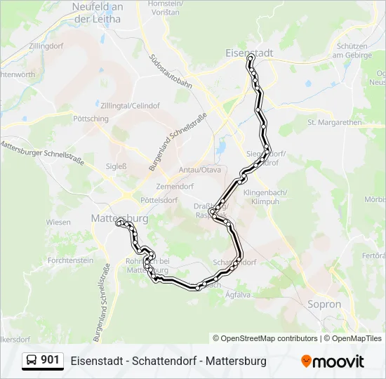 901 Bus Line Map