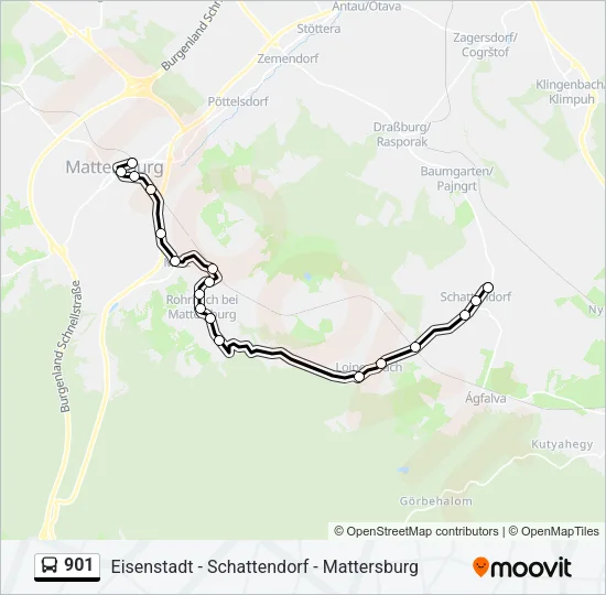 901 Bus Line Map