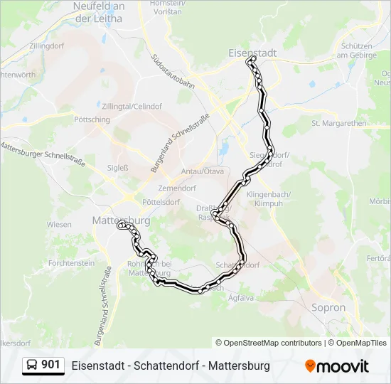 901 Bus Line Map