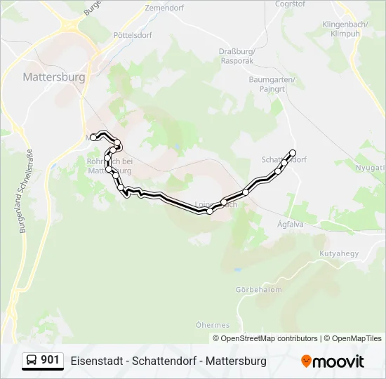 901 Bus Line Map