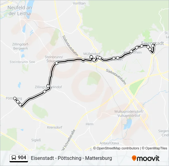 904 Bus Line Map