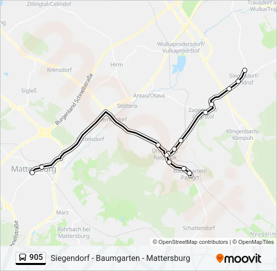 905 Bus Line Map