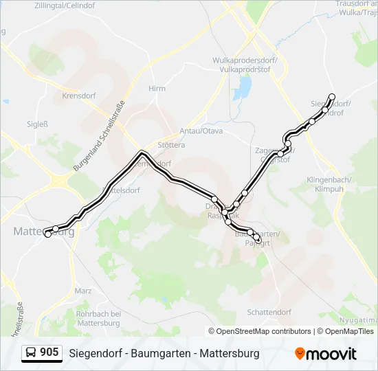 905 Bus Line Map