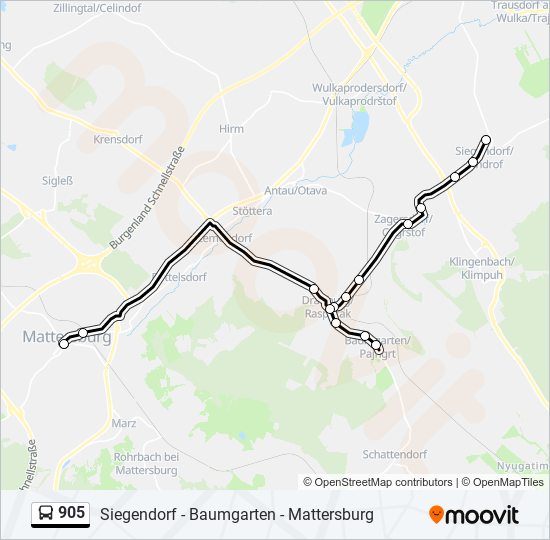 Buslinie 905 Karte