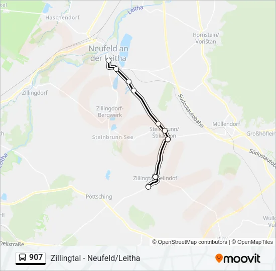 907 Bus Line Map