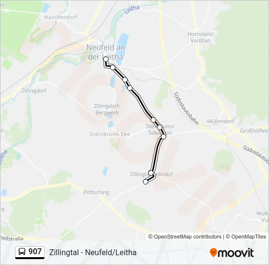 907 Bus Line Map