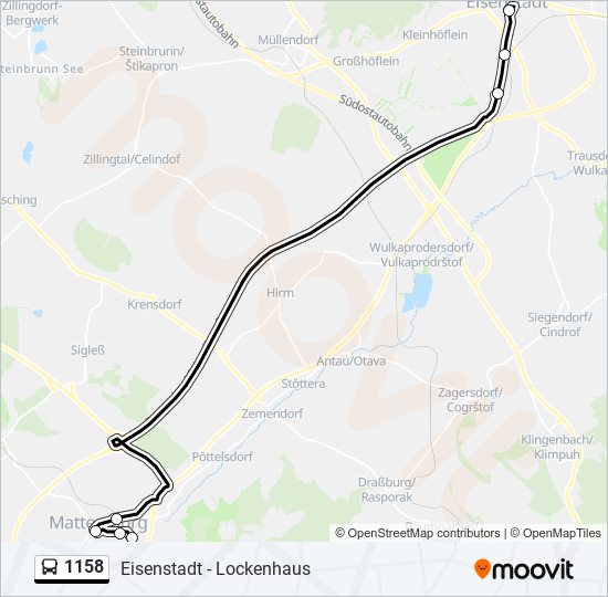 1158 bus Line Map