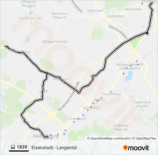 1839 Bus Line Map