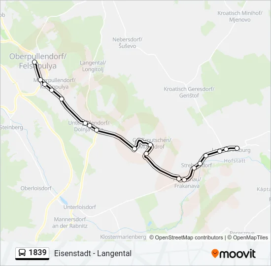 1839 Bus Line Map