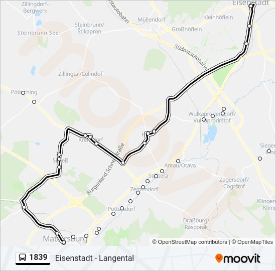 1839 bus Line Map