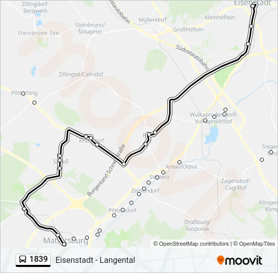 1839 Bus Line Map