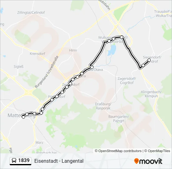 1839 Bus Line Map