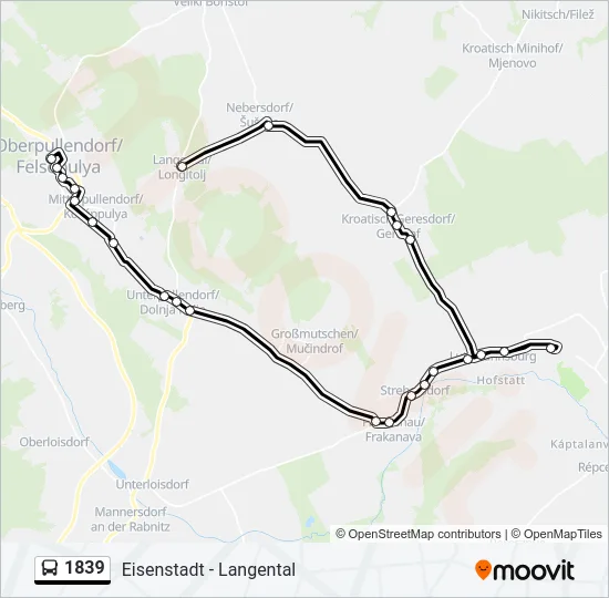 1839 Bus Line Map