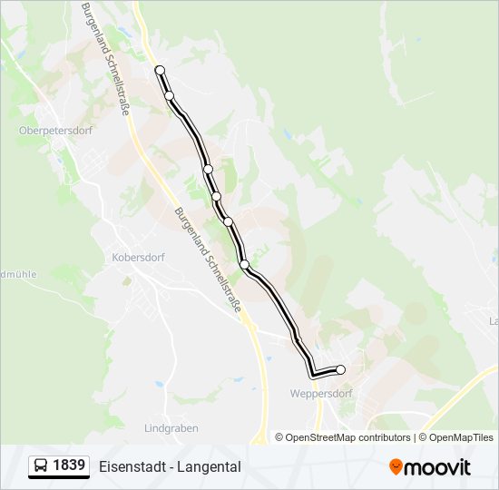 1839 bus Line Map