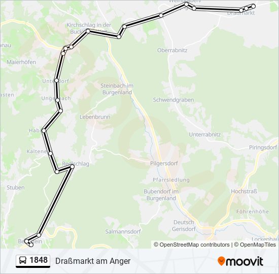 1848 bus Line Map