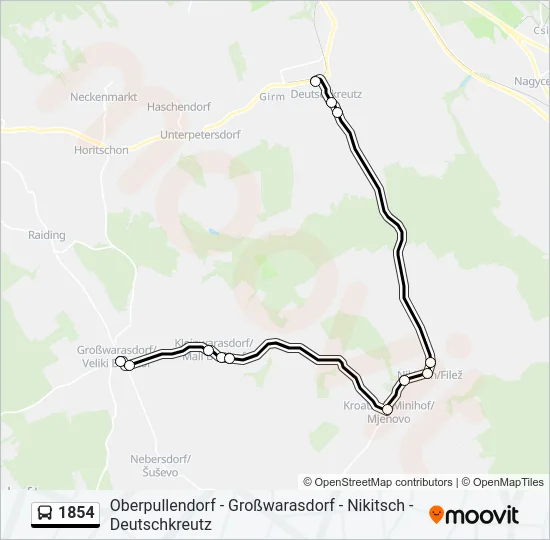 1854 Bus Line Map