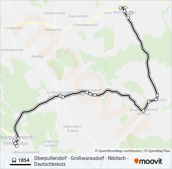 1854 bus Line Map