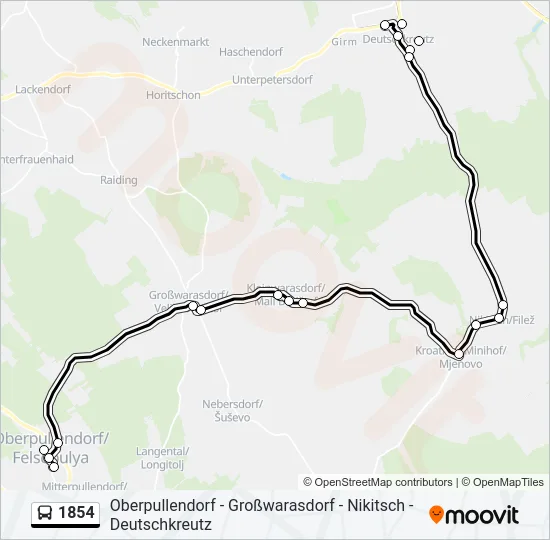 1854 Bus Line Map