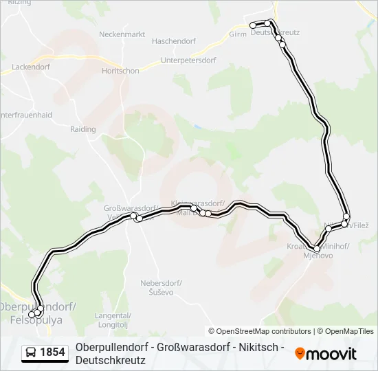 1854 Bus Line Map