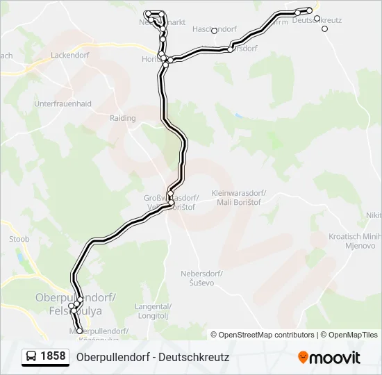 1858 Bus Line Map