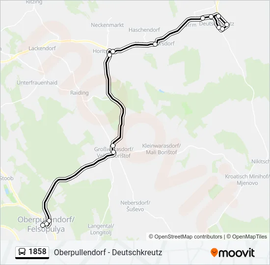 1858 Bus Line Map