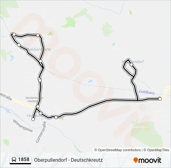 1858 Bus Line Map