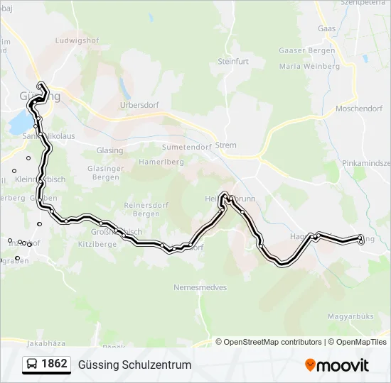 1862 Bus Line Map