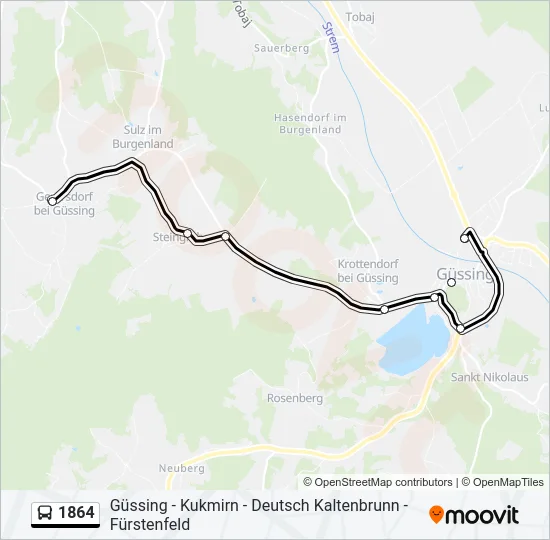 1864 Bus Line Map