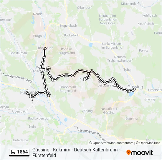 1864 Bus Line Map